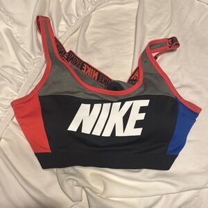 Nike Gray and Red Sports Bra
